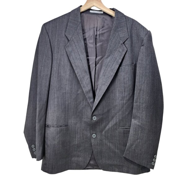 Yves Saint Laurent Mens Gray Blazer Pinstripes‎ Size 48R Wool Button Closure - Picture 1 of 10